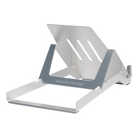 R-Go Tools Support pour ordinateur portable R-Go Riser Basic, support pour ordinateur portable pliable et réglable, aluminium