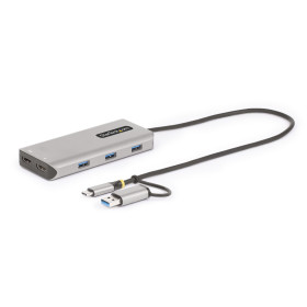 StarTech.com Adaptateur Multiport USB-C avec Dongle USB-C vers USB-A, Double HDMI (4K30Hz/1080p60Hz), 3x USB-A 5Gbps, Mini