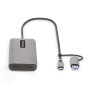 StarTech.com Adaptateur Multiport USB-C avec Dongle USB-C vers USB-A, Double HDMI (4K30Hz/1080p60Hz), 3x USB-A 5Gbps, Mini