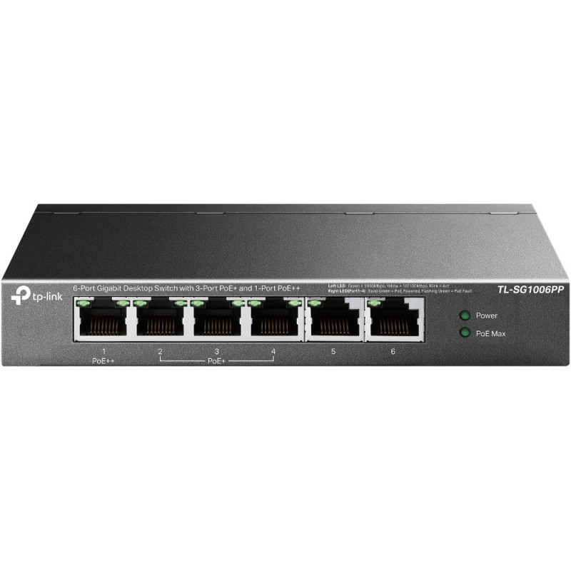 TP-Link TL-SG1006PP network switch Unmanaged Gigabit Ethernet (10/100/1000) Power over Ethernet (PoE) Gray