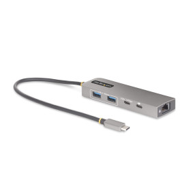 StarTech.com Hub USB-C à 3 Ports Ethernet 2,5 Gbps et Port Power Delivery 100W Pass-Through, USB 3.2 10Gbps, 2x USB-A/1x USB-C,