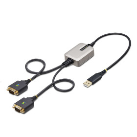 StarTech.com Adaptateur USB vers Série de 2 Ports de 60cm, Vis/Écrous DB9 Interchangeables, COM Rétention, Câble Convertisseur