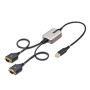 StarTech.com Adaptateur USB vers Série de 2 Ports de 60cm, Vis/Écrous DB9 Interchangeables, COM Rétention, Câble Convertisseur