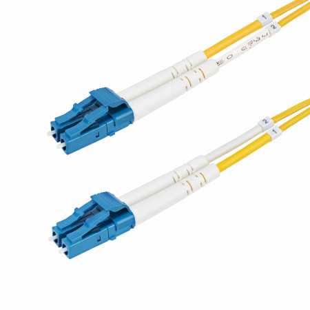 StarTech.com Câble Fibre Optique de 10m Duplex Monomode LC à LC (UPC) OS2, 9/125µm, 100G, Cordon Fibre Optique, Insensible à la