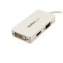 StarTech.com MDP2VGDVHDW video cable adapter 5.91" (0.15 m) Mini DisplayPort DVI-D + VGA (D-Sub) + HDMI White