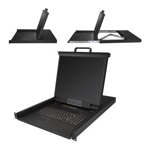 StarTech.com Console KVM à Montage Rack 16 ports avec Câbles de 1,82m - Switch KVM Intégré avec Écran LCD 19" - Tiroir LCD 1U