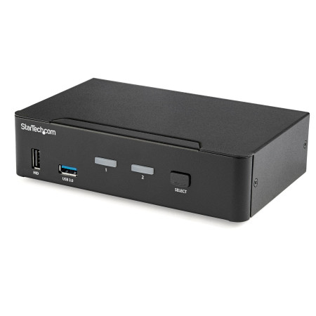 StarTech.com Switch KVM DisplayPort à 2 Ports - 4K60Hz - Écran Unique - Switch KVM USB UHD DP 1.2 à 2 Ports avec Hub USB 3.0