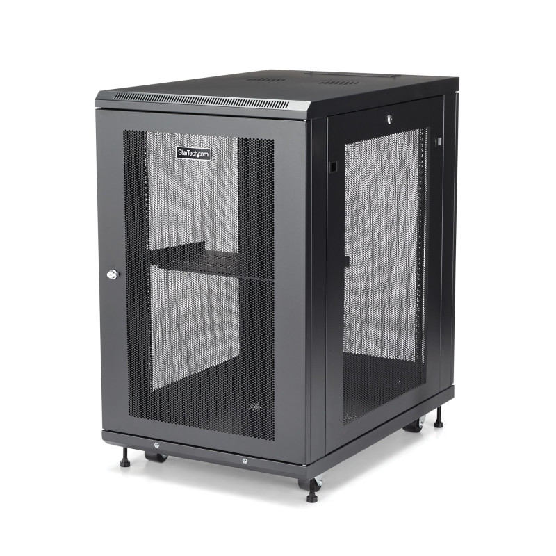 StarTech.com RK1833BKM rack cabinet 18U Freestanding rack Black