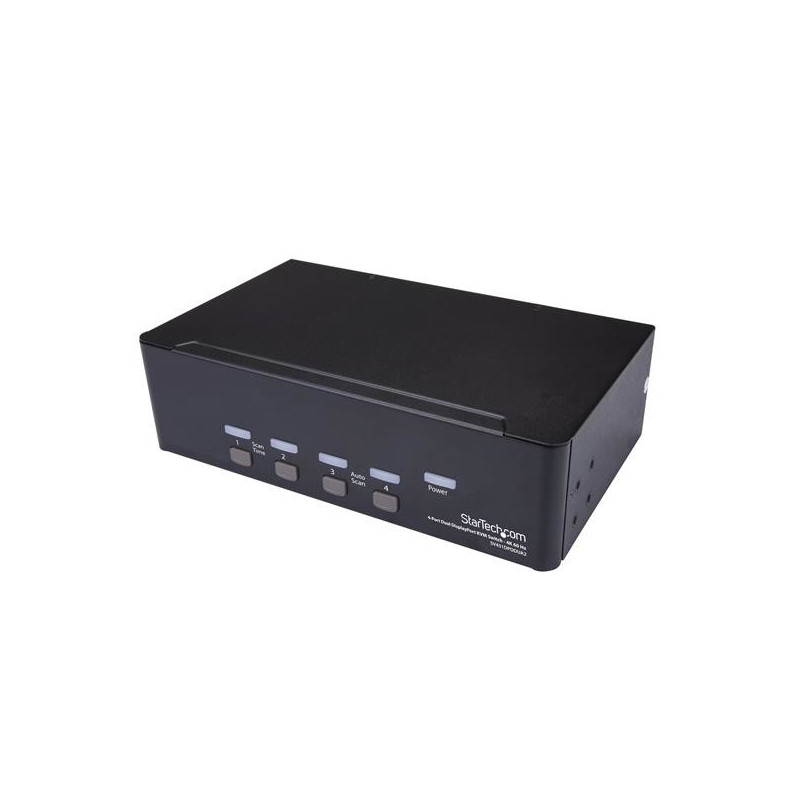 StarTech.com Switch KVM double affichage DisplayPort 4K 60 Hz à 4 ports avec hub USB 2.0 intégré