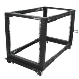 StarTech.com Rack Serveur Mobile 12U 4 Poteaux, Rack Réseau 19" 4 Poteaux avec Roulettes, Rack Roulant avec Profondeur