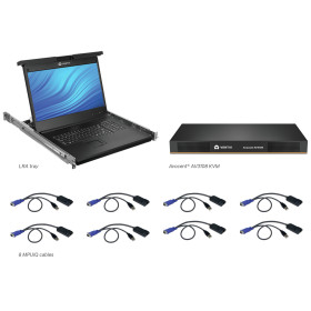 Vertiv Avocent 8 Ordinateur(s) - 47 cm (18,5") LED - UXGA - 1600 x 1200 - 16:9Port PS / 2USBVGA - Clavier - Pavé tactile - 120