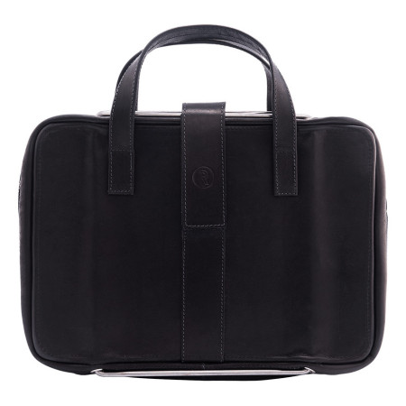 R-Go Tools Sacoche pour ordinateur portable R-Go Viva, cuir pleine fleur, avec support intégré pour ordinateur portable, noir