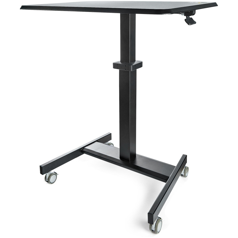 StarTech.com Bureau Mobile Assis-Debout - Poste de Travail Ergonomique à Roulettes - Table Ordinateur Réglable en Hauteur