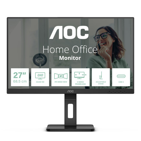AOC Q27P3CV computer monitor 27" 2560 x 1440 pixels Quad HD LED Black