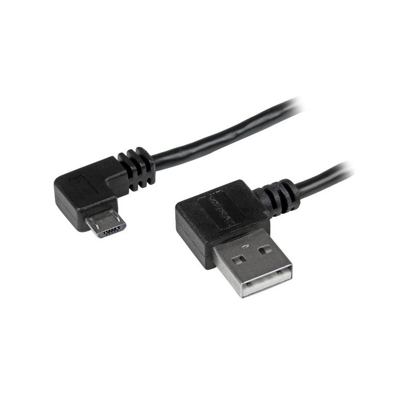 StarTech.com Câble USB A vers Micro B de 2 m avec connecteurs coudés à angle droit - M/M - Noir
