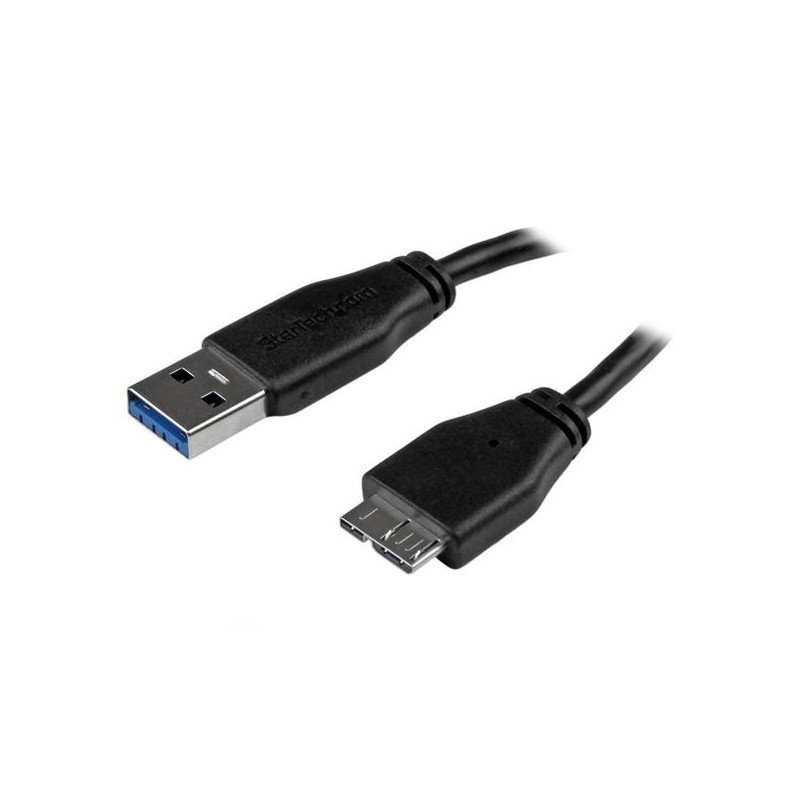 StarTech.com Câble Micro USB 3.0 slim de 3m - Cordon USB A vers Micro B - M/M - Noir