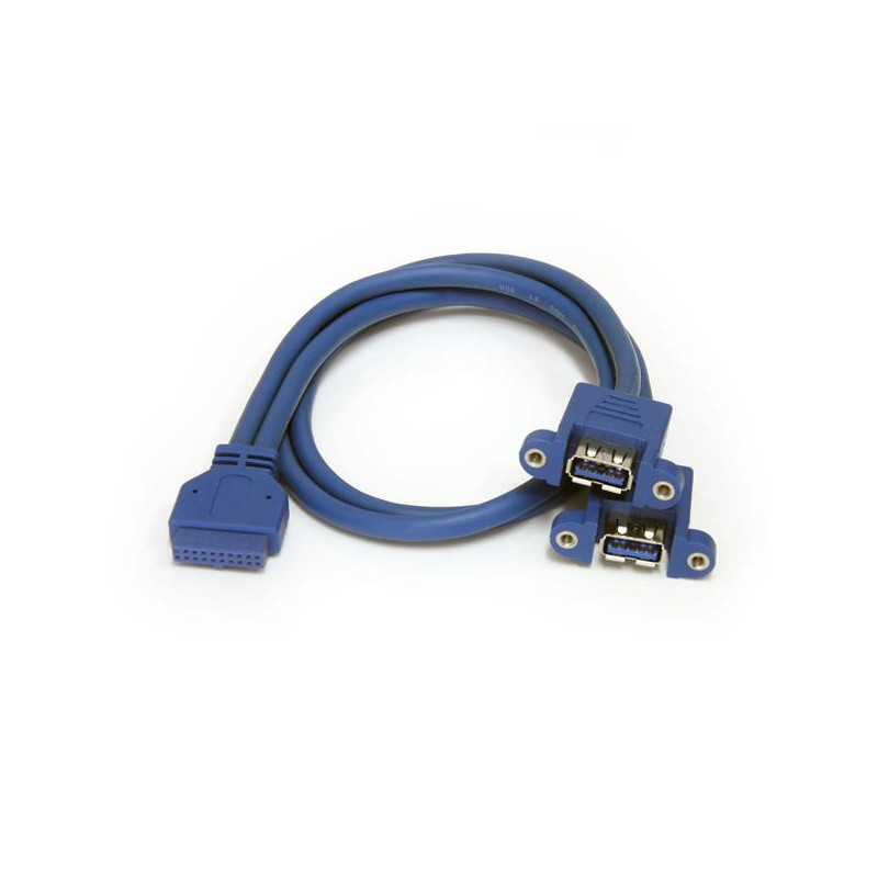 StarTech.com Câble USB 3.0 2 ports monté sur panneau – Câble USB A vers adaptateur carte mère F/F