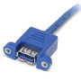 StarTech.com Câble USB 3.0 2 ports monté sur panneau – Câble USB A vers adaptateur carte mère F/F