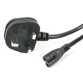 StarTech.com PXTNB2SUK1M power cable Black 39.4" (1 m) BS 1363 C7 coupler