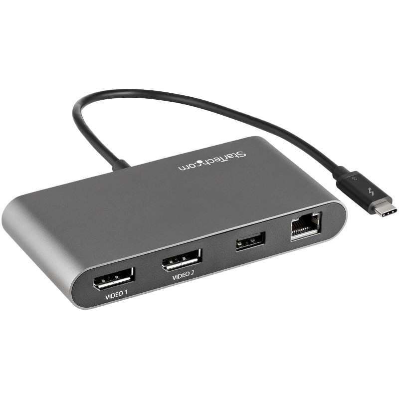 StarTech.com Mini Station d'Accueil Thunderbolt 3 - Dock Portable pour Deux Écrans avec DP 4K 60Hz, 1x hub USB-A (USB 3.0/5