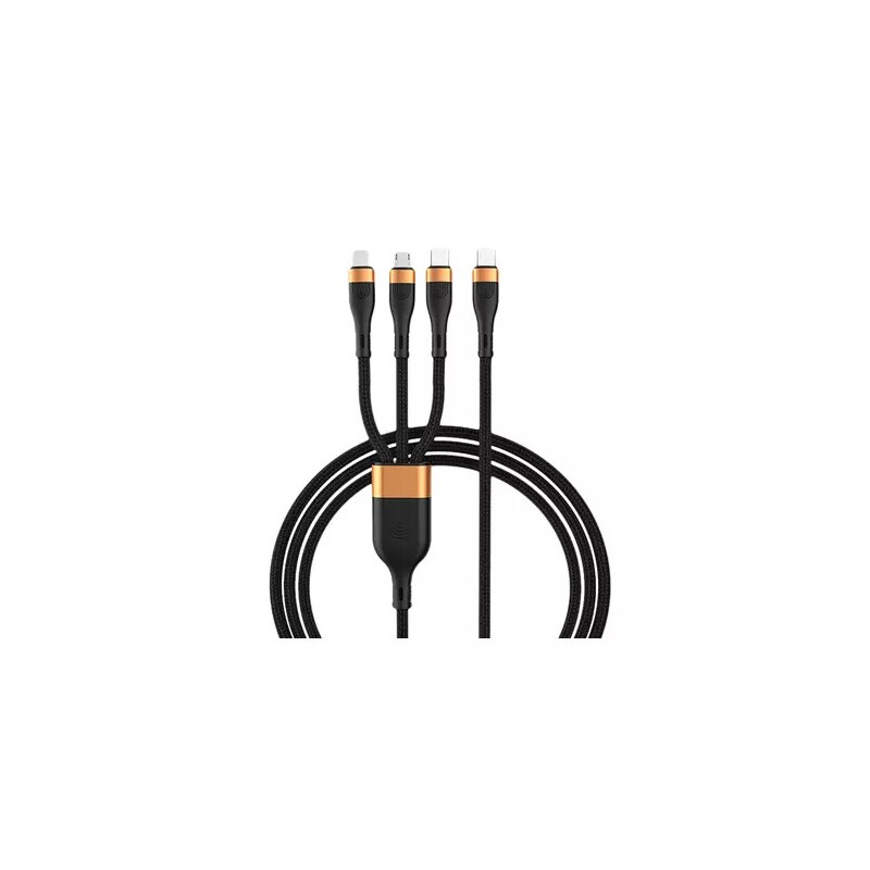 DLH DY-TU5008 USB cable 1.5 m USB C USB C/Micro USB-A/Lightning Black