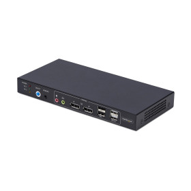 StarTech.com Switch KVM DisplayPort 2 Ports avec Matrice Vidéo Double Vue, 4K 60Hz, Hub 4x Ports USB, Commutateur KVM,