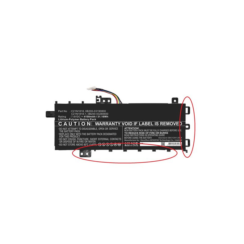 Li-Pol battery 7.6V 4100mAh 32Wh