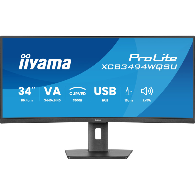 iiyama ProLite XCB3494WQSU-B1 écran plat de PC 86,4 cm (34") 3440 x 1440 pixels UltraWide Quad HD LED Noir