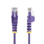 StarTech.com Câble Ethernet CAT6 Violet Fin de 1m, Sans Accroc, 100W PoE, UTP, LSZH, Fil de Cuivre Pur 28AWG, Cordon Patch