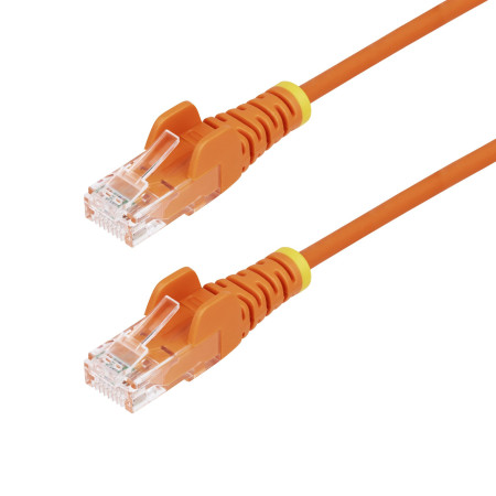 StarTech.com Câble Ethernet CAT6 Orange Fin de 50cm, Sans Accroc, 100W PoE, UTP, LSZH, Fil de Cuivre Pur 28AWG, Cordon Patch