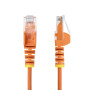 StarTech.com Câble Ethernet CAT6 Orange Fin de 50cm, Sans Accroc, 100W PoE, UTP, LSZH, Fil de Cuivre Pur 28AWG, Cordon Patch