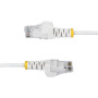 StarTech.com Câble Ethernet CAT6 Blanc Fin de 2m, Sans Accroc, 100W PoE, UTP, LSZH, Fil de Cuivre Pur 28AWG, Cordon Patch