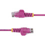 StarTech.com Câble Ethernet CAT6 Rose Fin de 1m, Sans Accroc, 100W PoE, UTP, LSZH, Fil de Cuivre Pur 28AWG, Cordon Patch Réseau