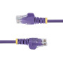 StarTech.com Câble Ethernet CAT6 Violet Fin de 50cm, Sans Accroc, 100W PoE, UTP, LSZH, Fil de Cuivre Pur 28AWG, Cordon Patch