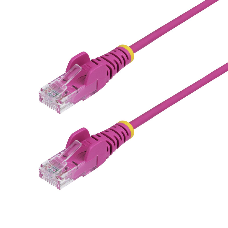 StarTech.com Câble Ethernet CAT6 Rose Fin de 3m, Sans Accroc, 100W PoE, UTP, LSZH, Fil de Cuivre Pur 28AWG, Cordon Patch Réseau