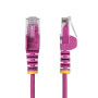 StarTech.com Câble Ethernet CAT6 Rose Fin de 3m, Sans Accroc, 100W PoE, UTP, LSZH, Fil de Cuivre Pur 28AWG, Cordon Patch Réseau