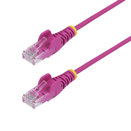 StarTech.com Câble Ethernet CAT6 Rose Fin de 2m, Sans Accroc, 100W PoE, UTP, LSZH, Fil de Cuivre Pur 28AWG, Cordon Patch Réseau