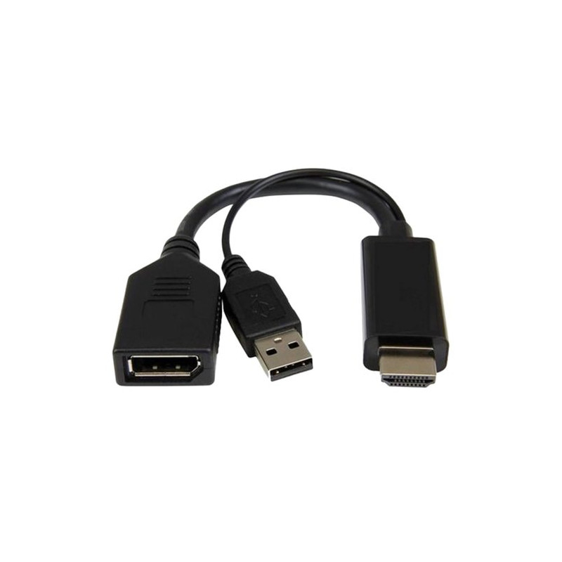 DLH DY-TU4247B câble vidéo et adaptateur DisplayPort HDMI + USB Noir