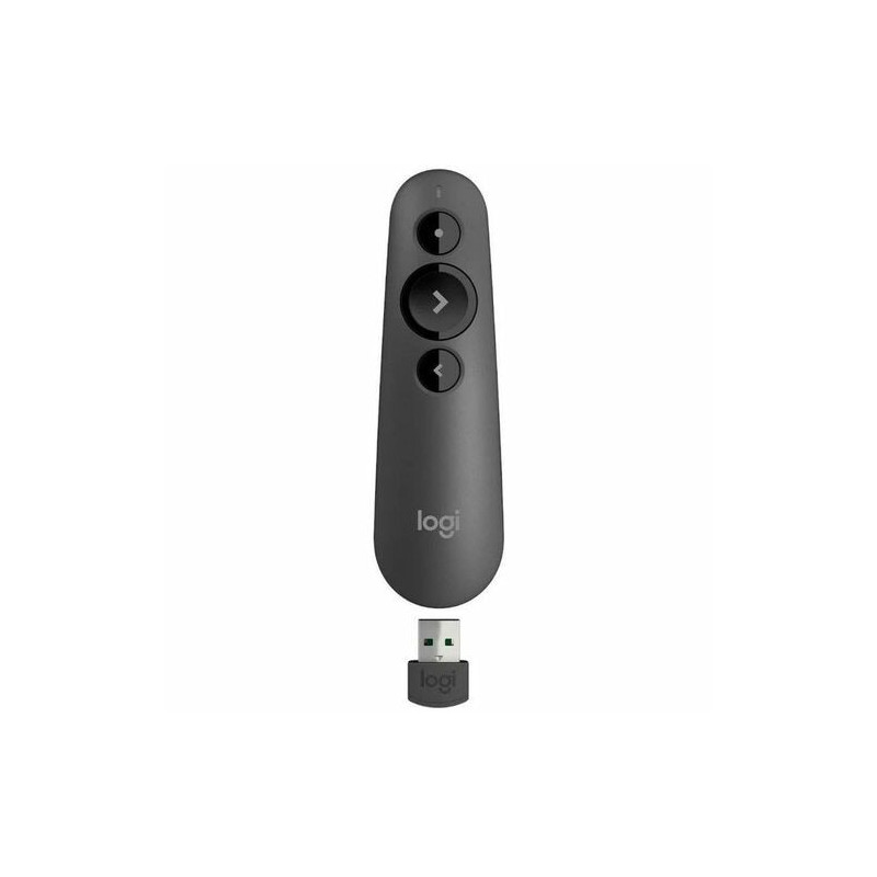 Pointeur de Présentation Logitech R500S- Bluetooth/Radio Fréquence - USB - 3 Bouton(s) - Graphite - Sans fil - 2,40 GHz
