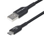 StarTech.com Câble de Charge USB-A vers USB-C de 30 cm, Charge et Synchronisation, 3A, USB 2.0, Gaine TPE - Cordon de Charge