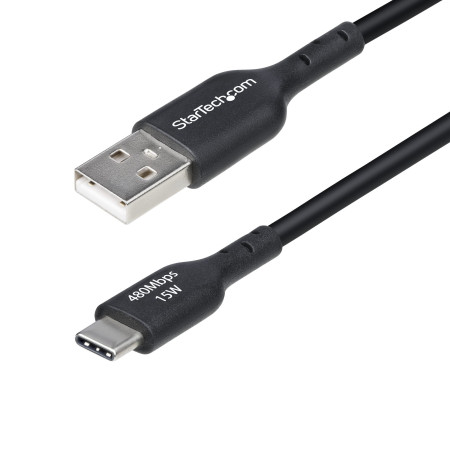 StarTech.com Câble de Charge USB-A vers USB-C de 30 cm, Charge et Synchronisation, 3A, USB 2.0, Gaine TPE - Cordon de Charge