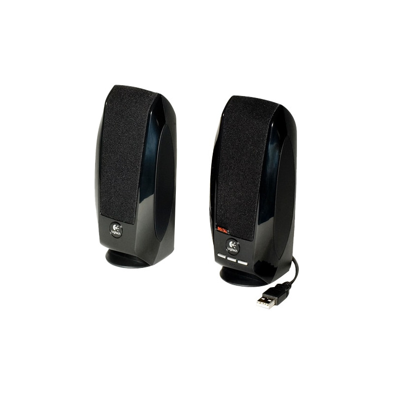 Logitech S-150 2.0 Speaker System - 1.2 W RMS - Black - 90 Hz to 20 kHz - USB