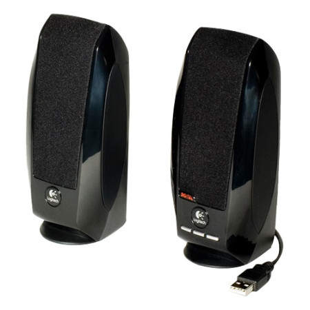 Logitech S-150 2.0 Speaker System - 1.2 W RMS - Black - 90 Hz to 20 kHz - USB