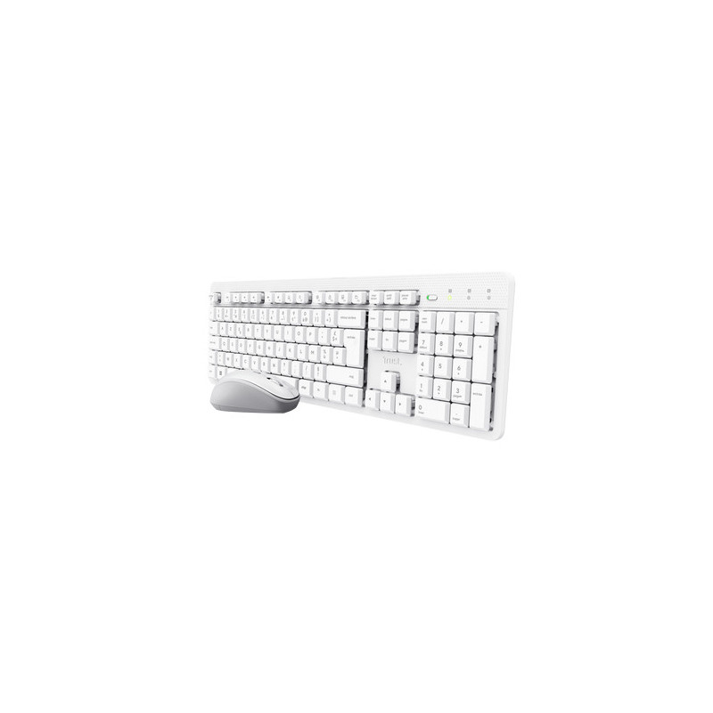 Trust Ody II Wireless keyboard Mouse included Home/Office RF Wireless AZERTY French White