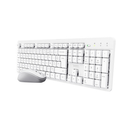 Trust Ody II Wireless keyboard Mouse included Home/Office RF Wireless AZERTY French White