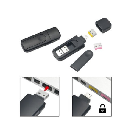 DLH Bloqueur de Port USB-A avec clé