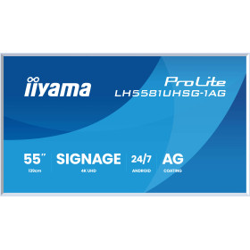 iiyama LH5581UHSG-1AG Écran d'affichage dynamique Écran plat interactif 138,7 cm (54.6") Wifi 500 cd/m² 4K Ultra HD Blanc