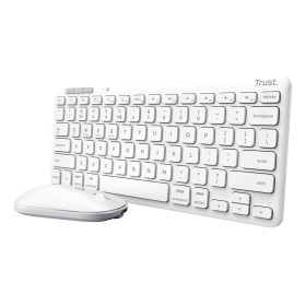 Trust Lyra keyboard Mouse included Office RF Wireless + Bluetooth AZERTY French White