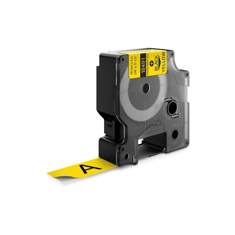 Dymo RhinoPRO Label Tape - 19.05 mm Width - Direct Thermal - Yellow - Nylon