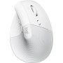 Logitech Lift Vertical Ergonomic Mouse for Business - Bluetooth - USB - 6 Button(s) - Off-White - Wireless - 4000 dpi - Wheels w